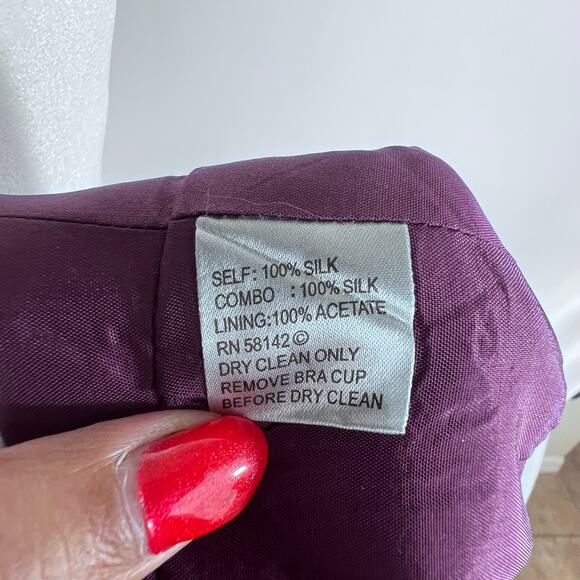 Muse Y2K Halter 100% Silk Coral Pink Purple Paisley Cocktail Preppy Dress 8 - Picture 9 of 9